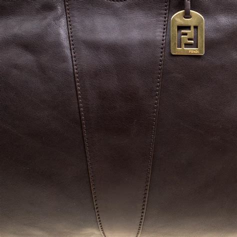 borsa fendi pelle modello trapezio diavolo|Fendi Dark Brown Leather Diavolo Trapezio Tote .